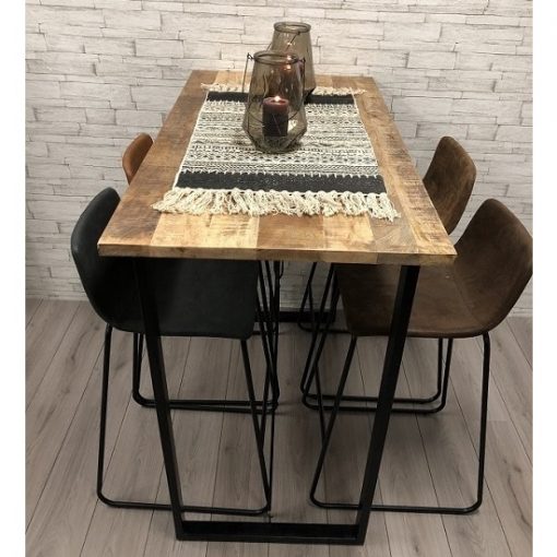 Bartafel hout industrieel mango