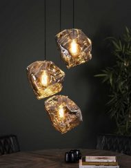Hanglamp drie glazen blokken