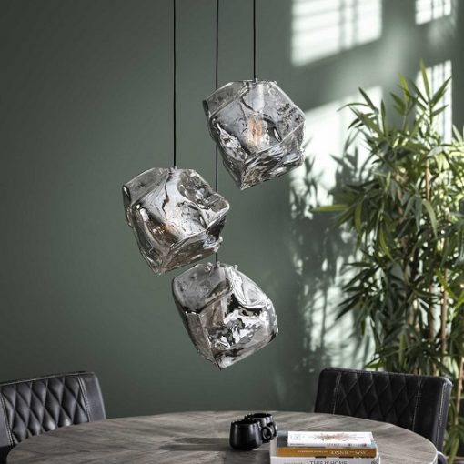Hanglamp drie glazen blokken