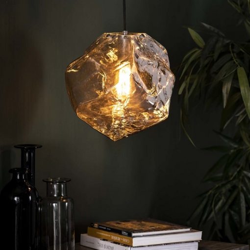 Hanglamp glas chromed sfeer