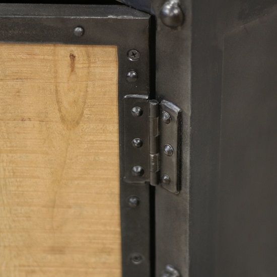 Industriële kast mangohout planken