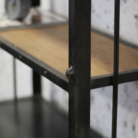 Industriële kast mangohout zwart