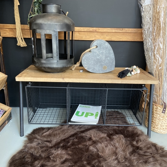 Opbergbankje zwart manden