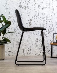 Stoere barkruk industrieel zwart leer