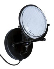 Wandlamp zwart industrieel glas