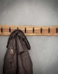 Kapstok acht haken hout metaal