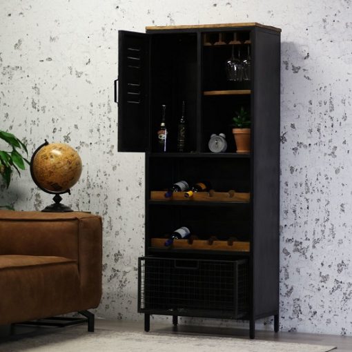 industriëlen wijnkast metalen mand praktisch