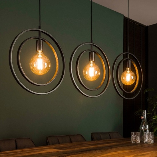 Industrieel hanglamp drie ringen