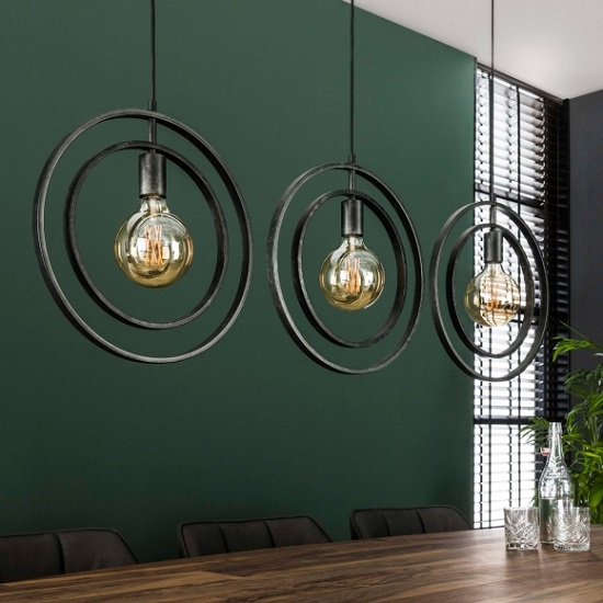 Industrieel hanglamp verstelbare ringen