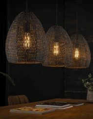 industriële hanglamp ovalen kappen metaal