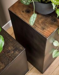 Plantentafel stoer hout industrieel