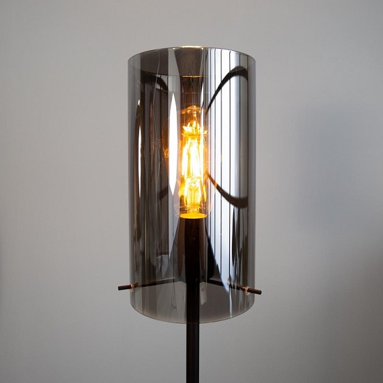 Vloerlamp industrieel glas