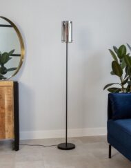 Vloerlamp industrieel glazen kap