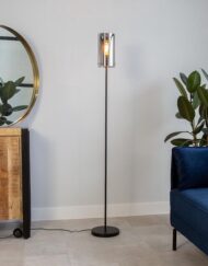 Vloerlamp industrieel glazen kapje