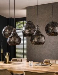 Hanglamp vijf industriëlen kappen