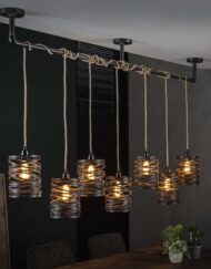 Hanglamp zeven industriëlen kappen