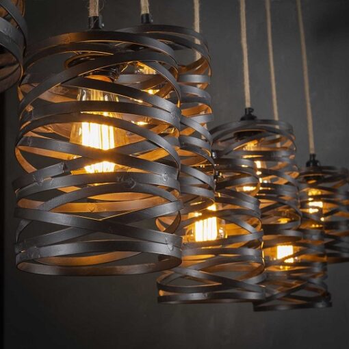 Hanglamp zeven industriëlen metaal