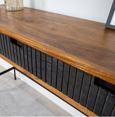Industriëlen haltafel zwart chique
