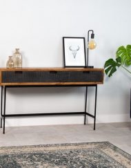 Industriële kaptafel zwart hout