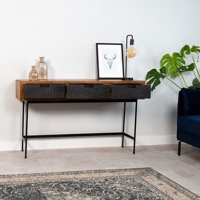 Industriëlen haltafel zwart metaal