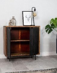 Wandkast industrieel twee deuren zwart