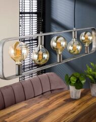 Hanglamp grijs metalen buis