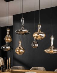 Hanglamp verstelbare kappen glas