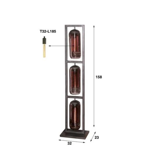 Vloerlamp glas industriele