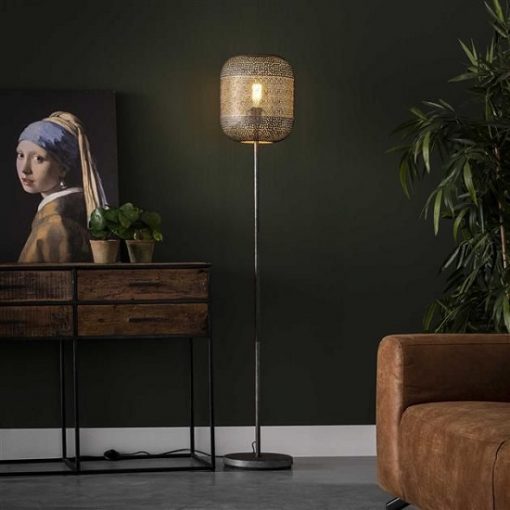 Vloerlamp woonkamer kap metaal