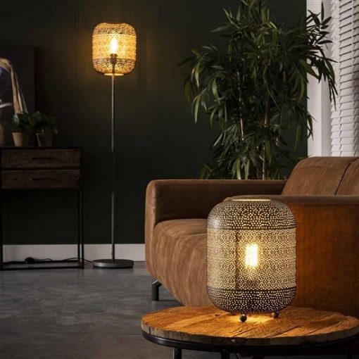 Vloerlamp woonkamer kap metaal zwart