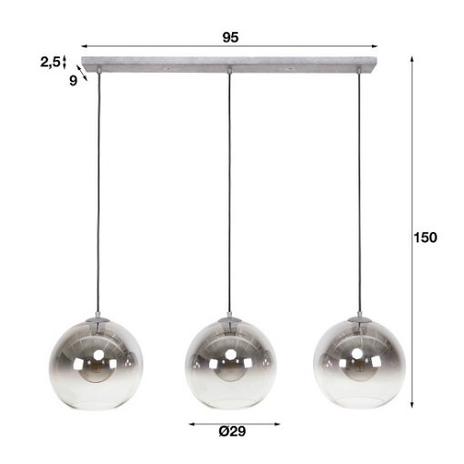 industriële drie glazen bollen sfeer