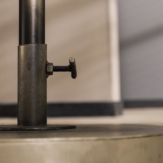 Vloerlamp vintage grijs glas kap