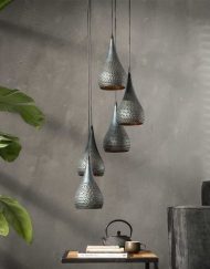 Hanglamp getrapt zwart brons goud