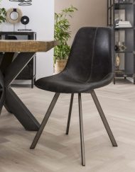 Eetkamerstoel trendy leer vintage