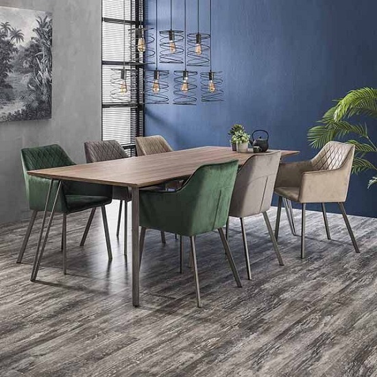 Fluwelen eetkamerstoelen met armleuning