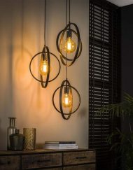 Industrieel hanglamp zwart rond