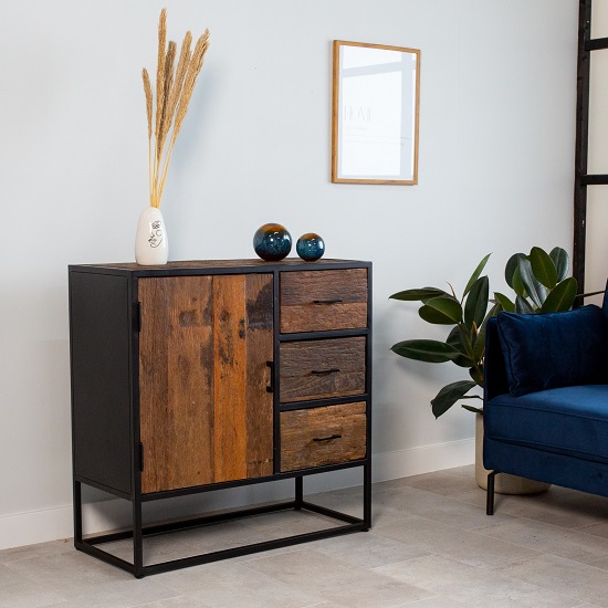 Industrieel ladekast zwart