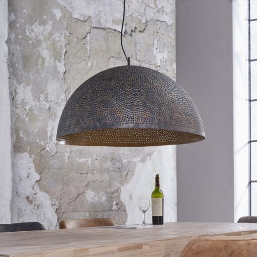 Hanglamp groot zwart bruin rond