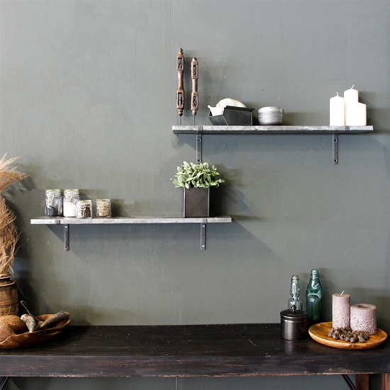 Wandplank industrieel zink grijs