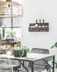 Wijnrek hout muur Industrieel