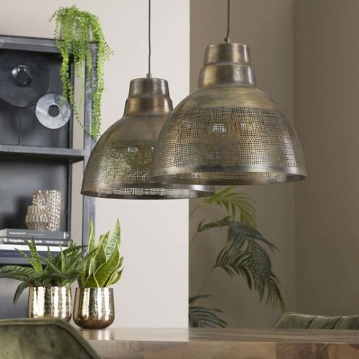 Hanglamp bronzen kappen