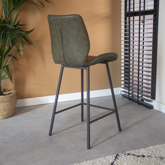 Barkruk-groen-industrieel-leder