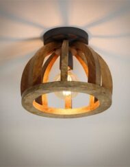 Plafondlamp hout rond