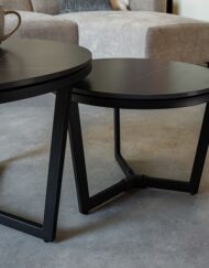 Salontafel-rond-marmer-zwart-set