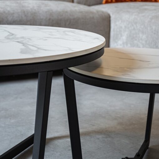 Salontafel-set-wit-marmer-rond
