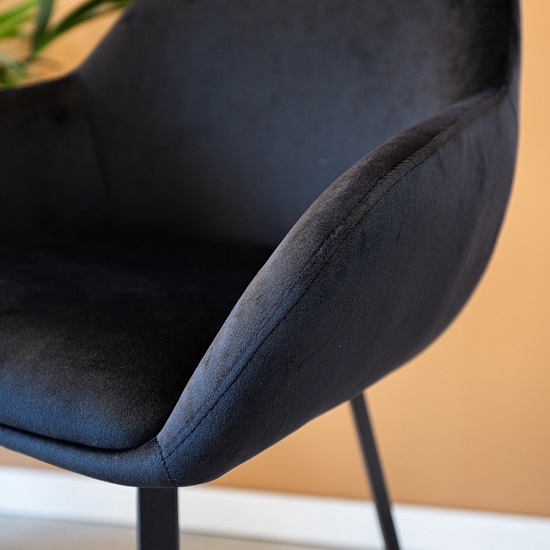 Velvet barkruk armleuning zwarten