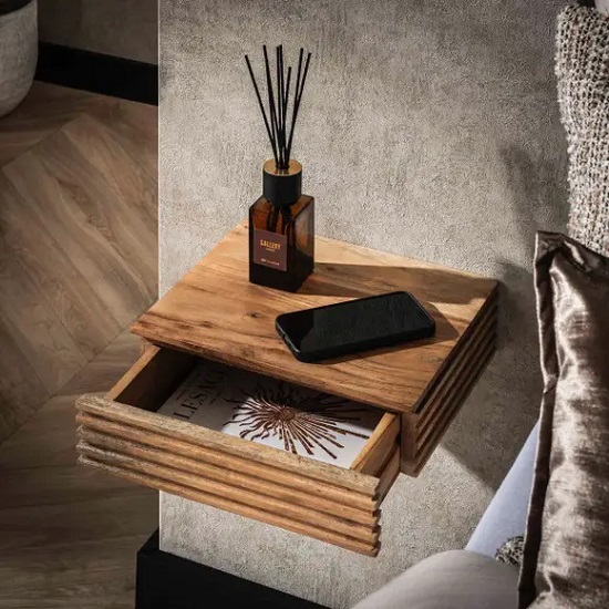 Hangend nachtkastje hout lade