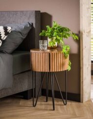 Nachtkastje rond met lade