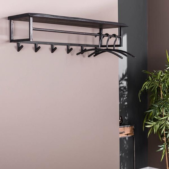 Industrieel kapstok zwart metaal