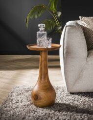 Bijzettafel hout voet kegel